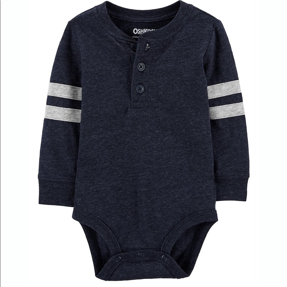 OshKosh B'gosh  Henley Bodysuit in Blue- NWOT